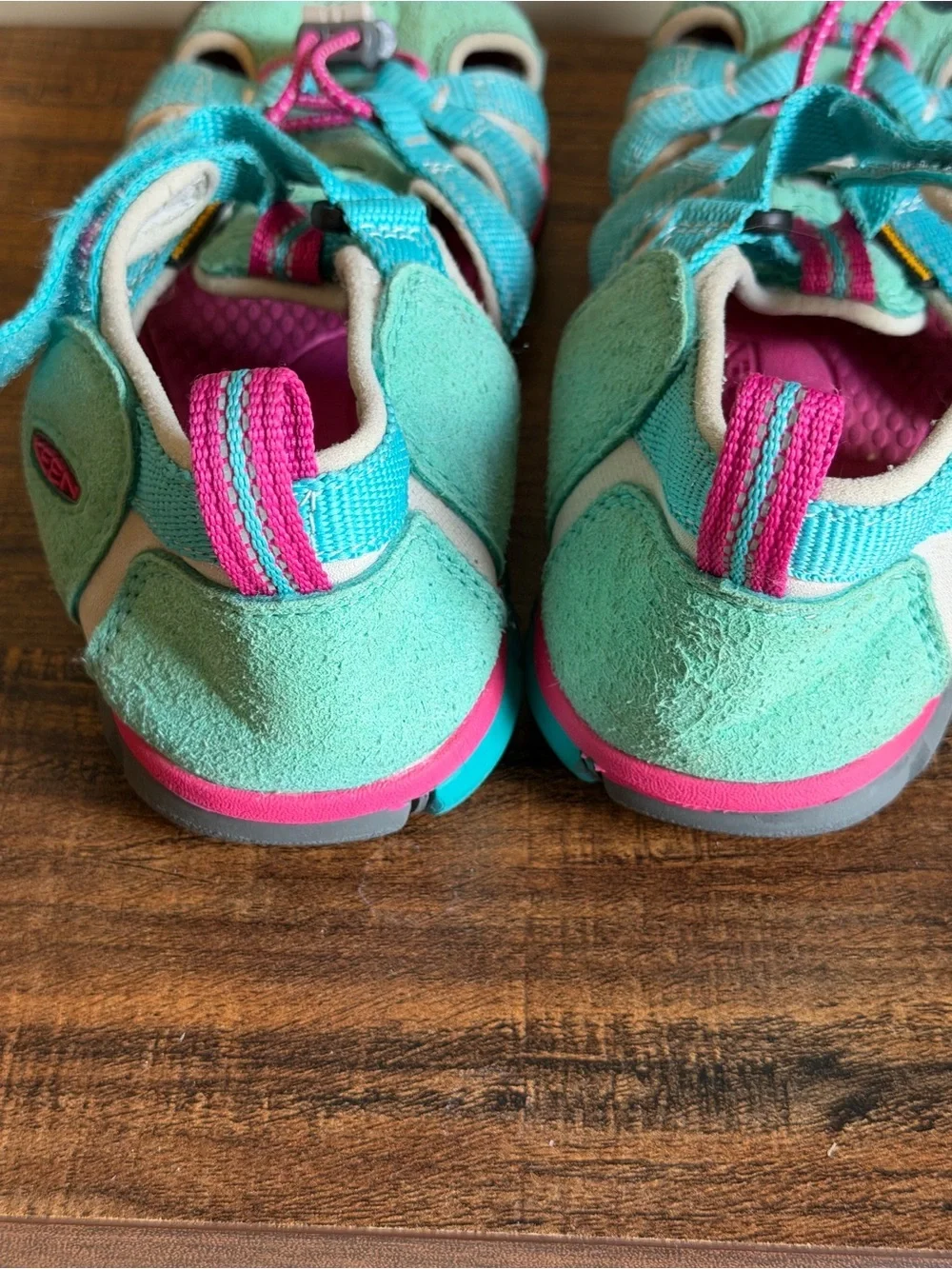 Keen Kids Turquoise Blue and Pink Closed-Toe Sport Sandals Size 2